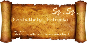 Szombathelyi Szironka névjegykártya